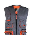 CHALECO ACTIVEX GEOLOGO GABARDINA GRIS NARANJO SIN MANGAS